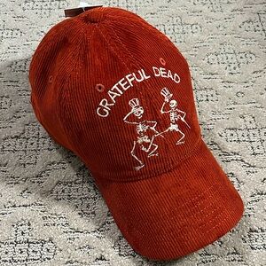 🐢 '24 Grateful Dead Band 2 Dancing Berthas Corduroy Brownish Orange Ribbed Hat
